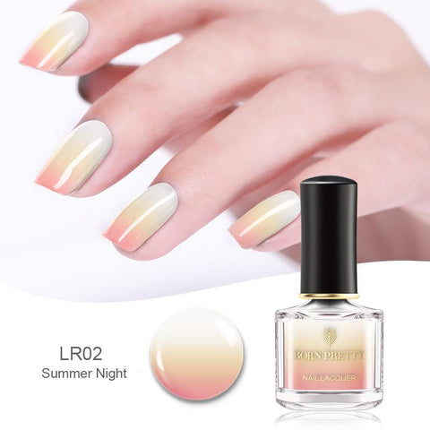 Three-color temperature-change nail polish