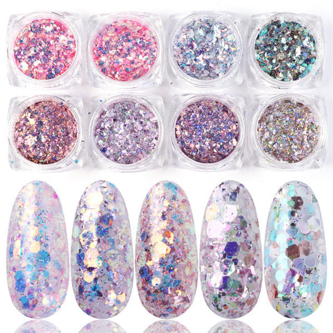 Mix Glitter Nail Art