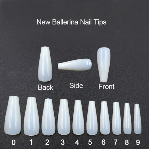 Natural color ballet fake nails