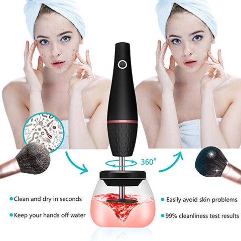 Electric makeup brush cleaner